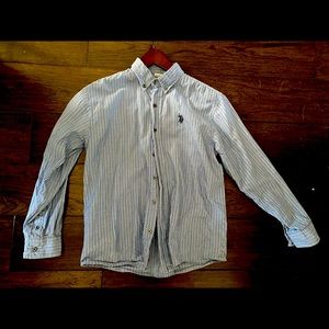 Us polo association very light pin stripe blue shirt